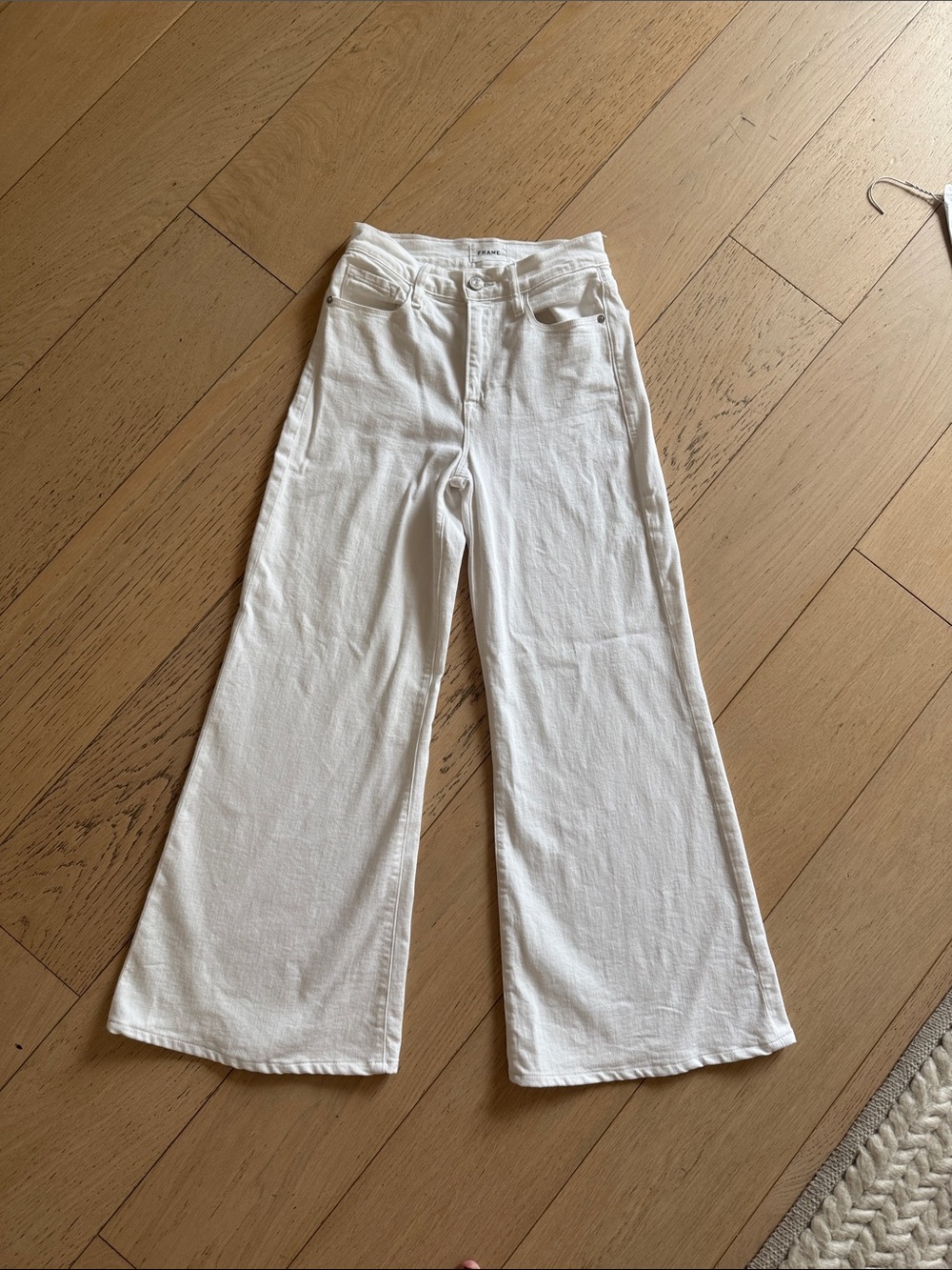 Frame Denim White Wide-Leg Jeans